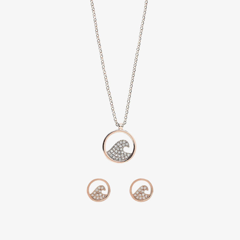 Pave Wave Necklace & Earring Set 1