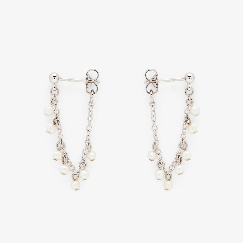 Pearl Chain Wrap Earrings 1
