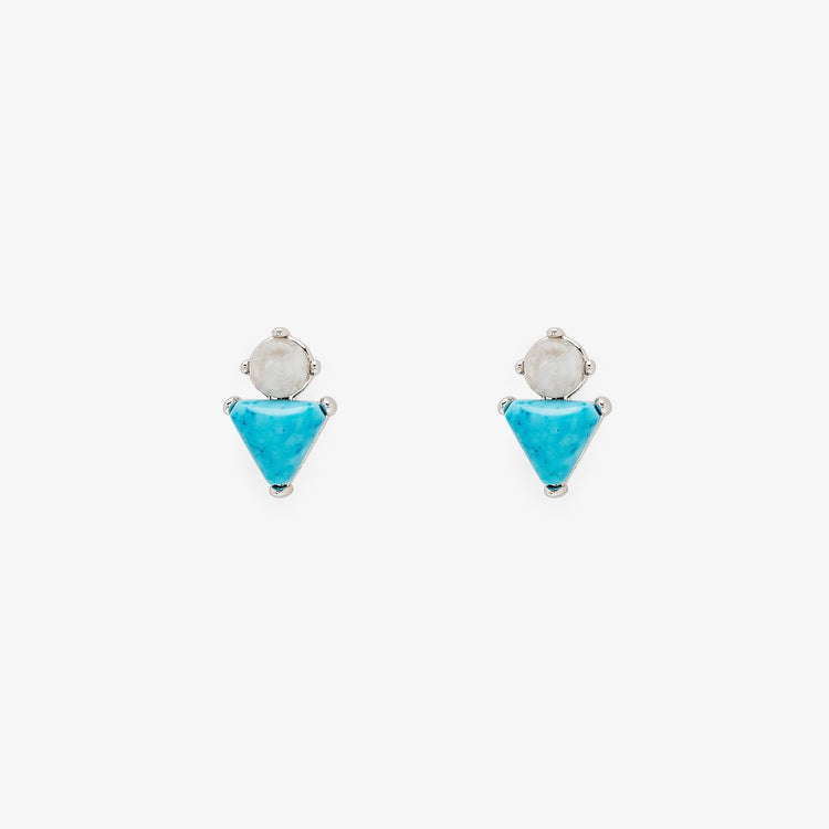 Turquoise & Moonstone Stud Earrings