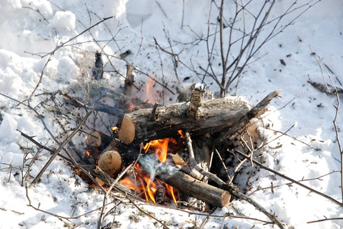 campfire in snow