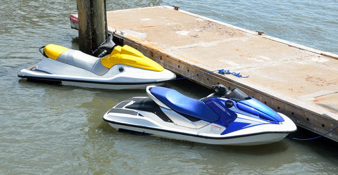 Personal Watercraft (PWC) secured to a dock