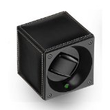 watch winder in black leather