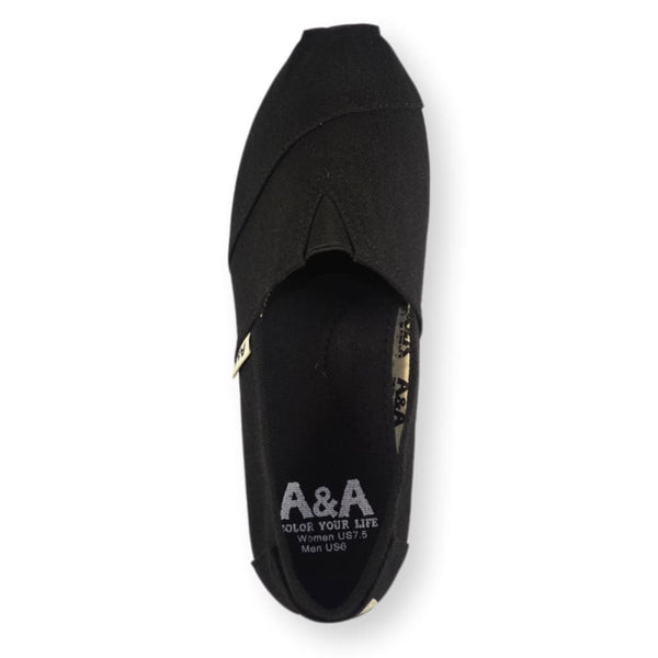 mens black slip on canvas shoes