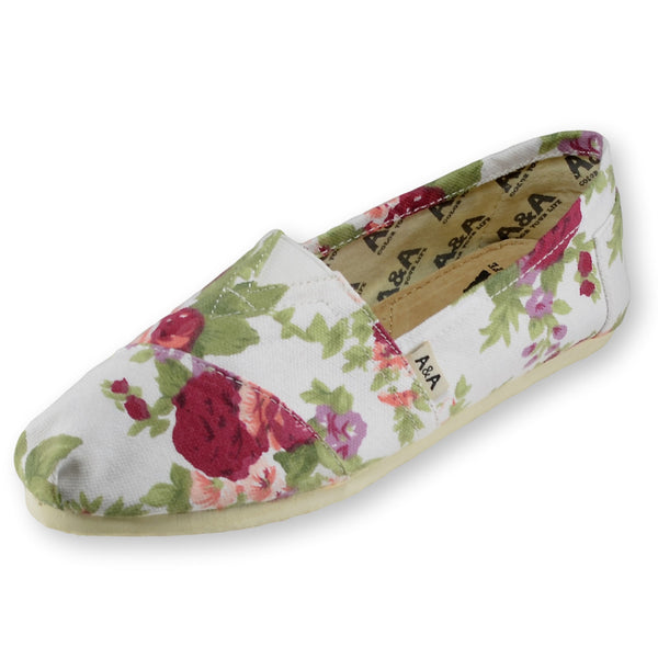 womens floral slip on shoes