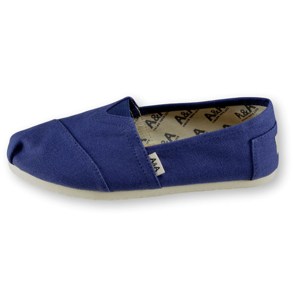 blue canvas slip on shoes