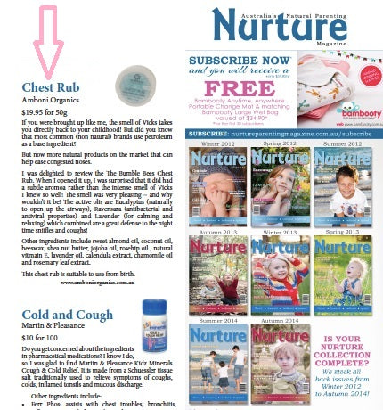 Amboni Organics Chest Rub editorial Nurture Magazine