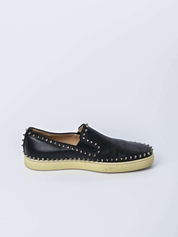 christian louboutin studded loafers