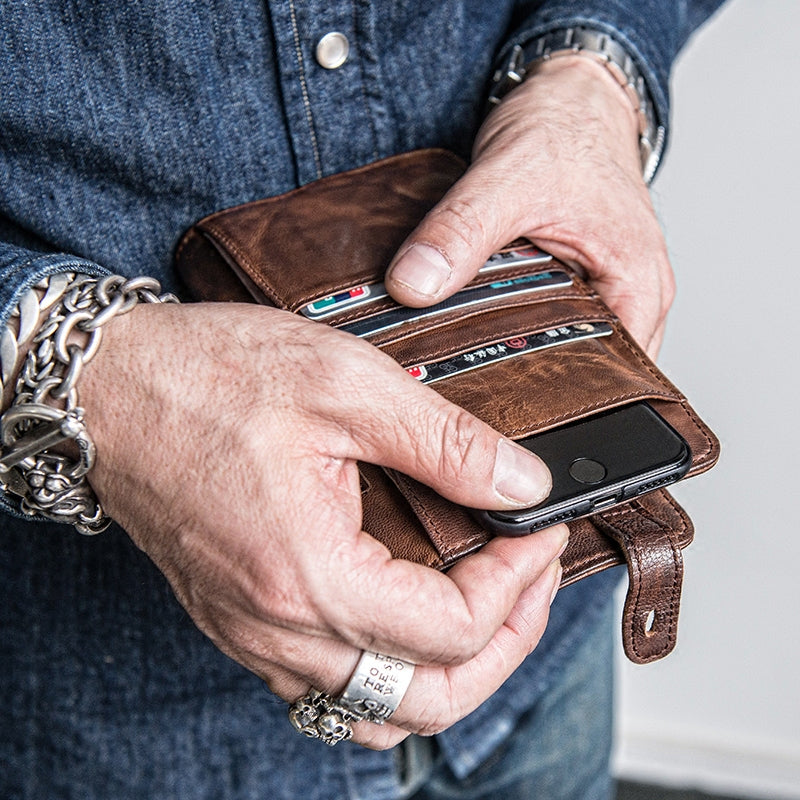 Long Phone Wallets for Men with multi cards