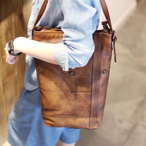 ladies leather bucket bags