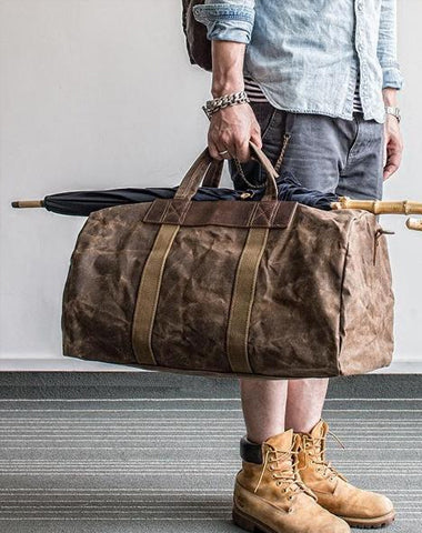 Canvas Mens Weekender Bag Travel Bag Duffle Bags Overnight Bag Holdall