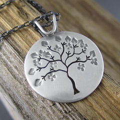 Handmade Springtime in Michigan Sterling Silver Pendant by Beth Millner Jewelry