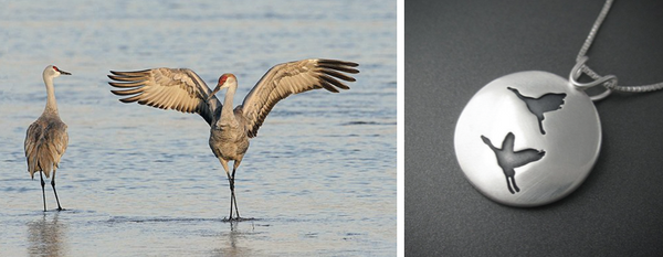 sandhill crane bird necklace nature Beth Millner Jewelry 