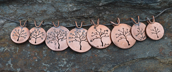 Copper Four Seasons Trees Handmade by Beth Millner Jewelry