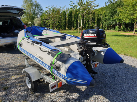 Inflatable Boat on boat trailer