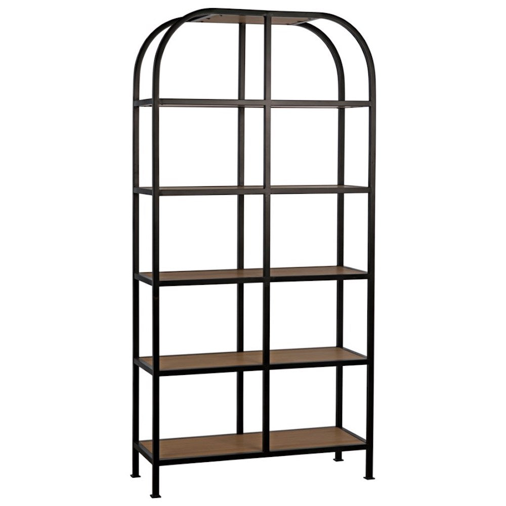 Sl07 Bookcase Gold Teak And Metal Living Modern Furnishings And Design