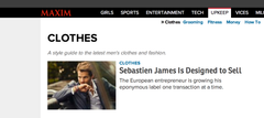Sebastien James featured in Maxim