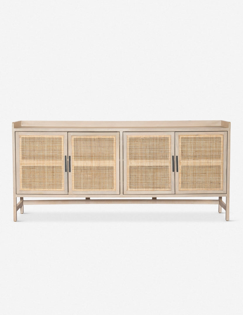 Philene natural mango wood sideboard with cane doors