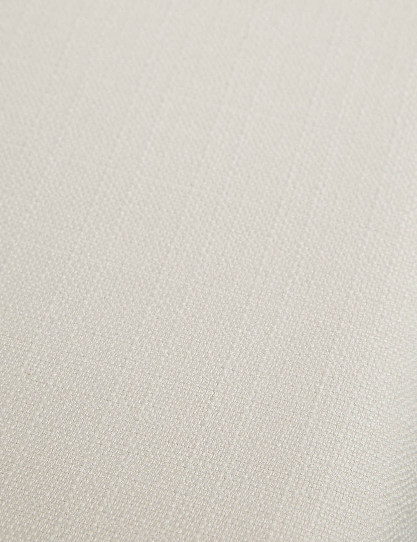 Detailed-shot of the texture of the upholstered fabric on the Clayton ivory upholstered platform bed