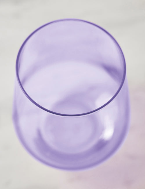 Estelle Colored Stemless Wine Glasses in Lavender - Set of 2