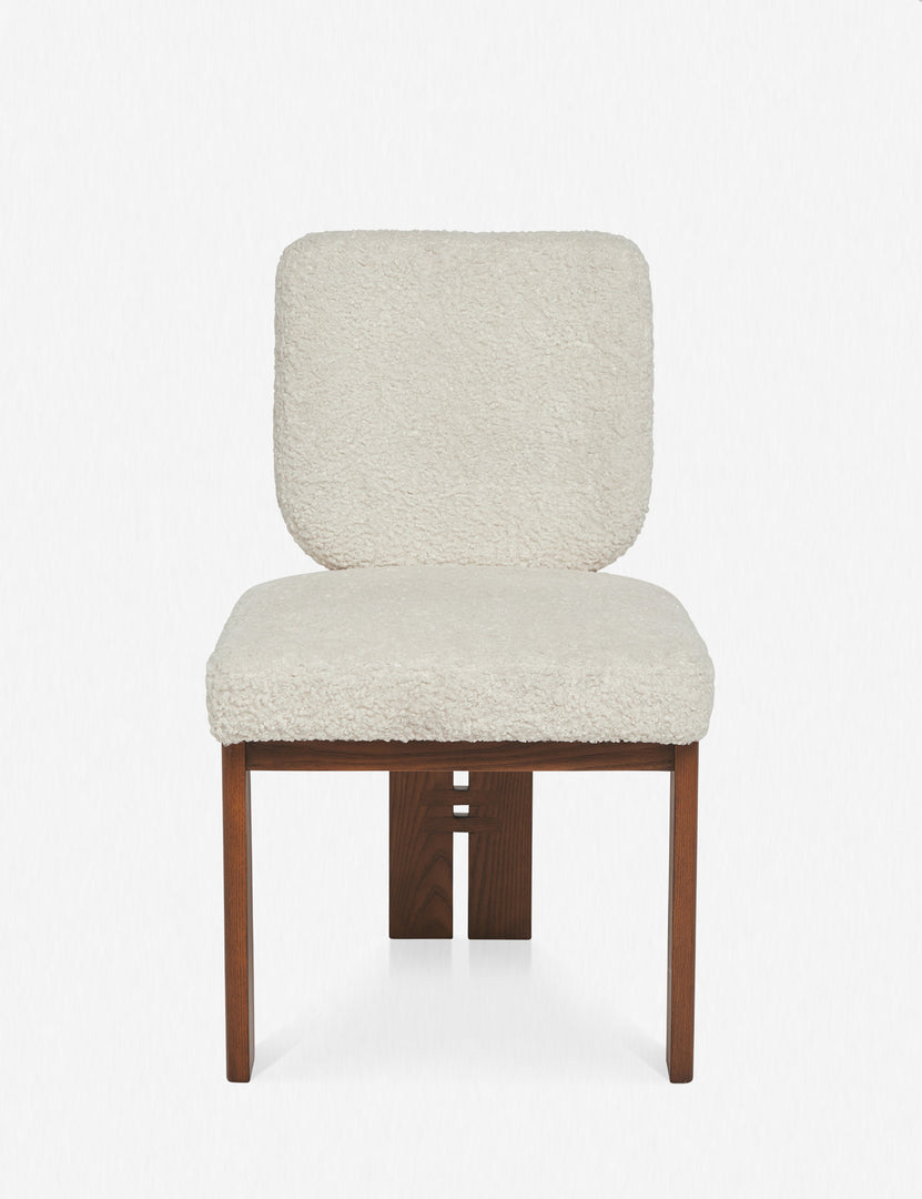 Sydney white plush armless dining chair
