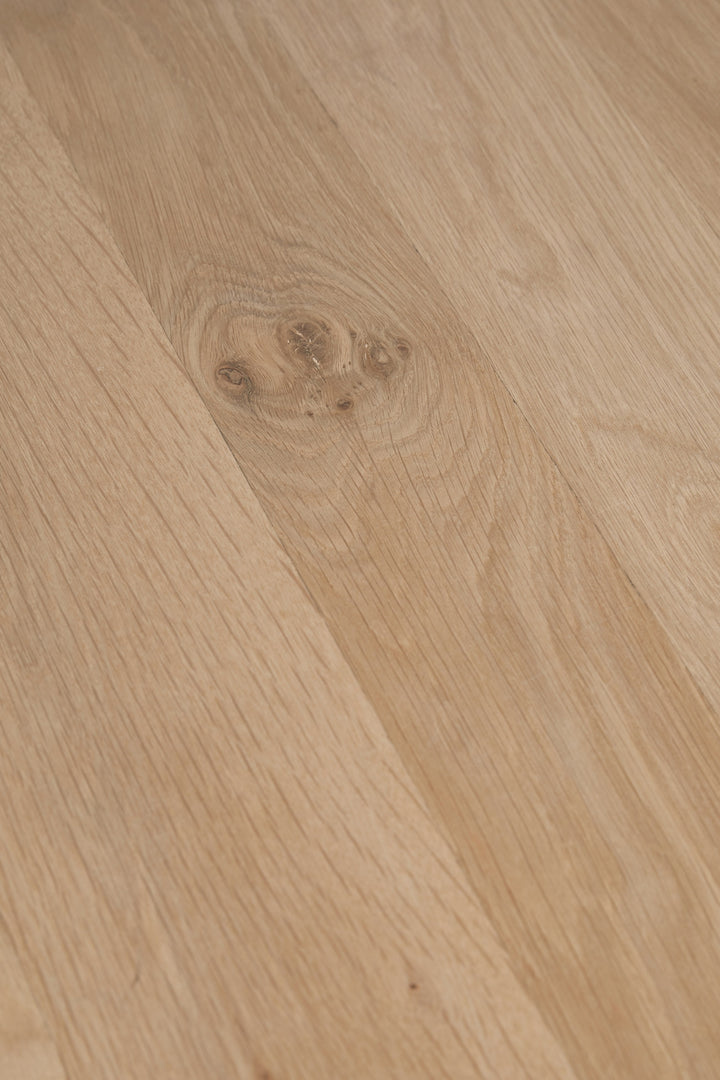 Close-up of the top of the Ada solid oak oval coffee table