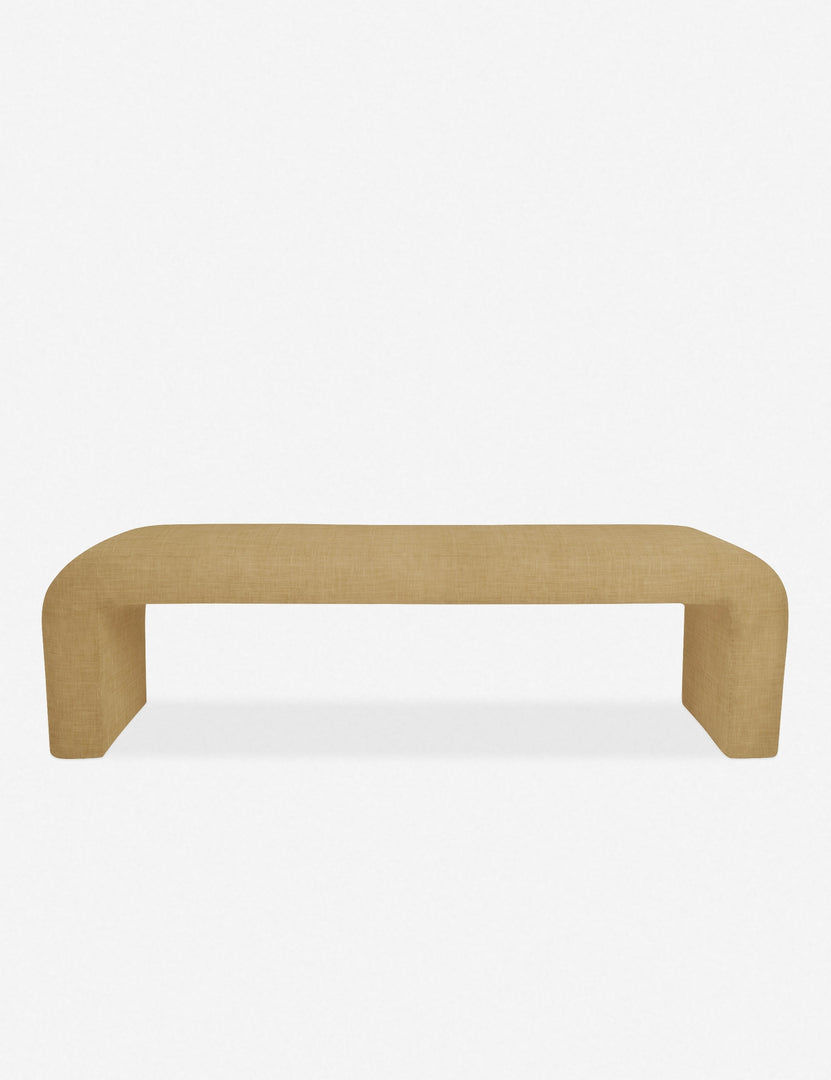 Tate mustard velvet upholstered bench.