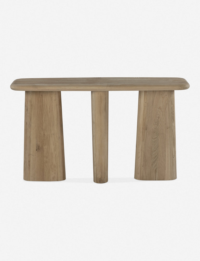 Nera natural wood sculptural console table