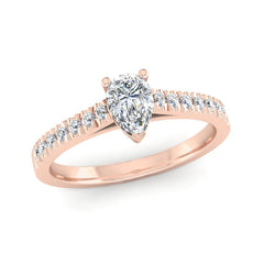 Pear Cut Diamond Engagement Ring with Diamond Set Shoulders