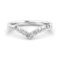Diamond Set Fitted Wedding Ring to fit a Marquise Cut Diamond Engagement Ring