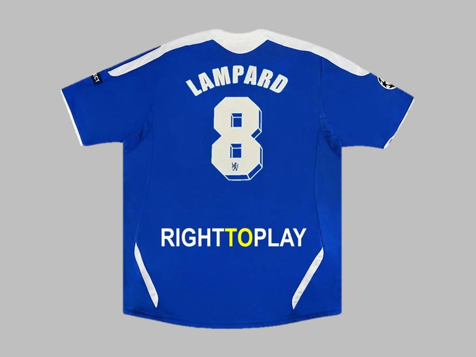 CHELSEA RETRO HOME SHIRT CHAMPIONS LEAGUE 2012 FINAL WITH LAMPARD 8 PRINT M 
