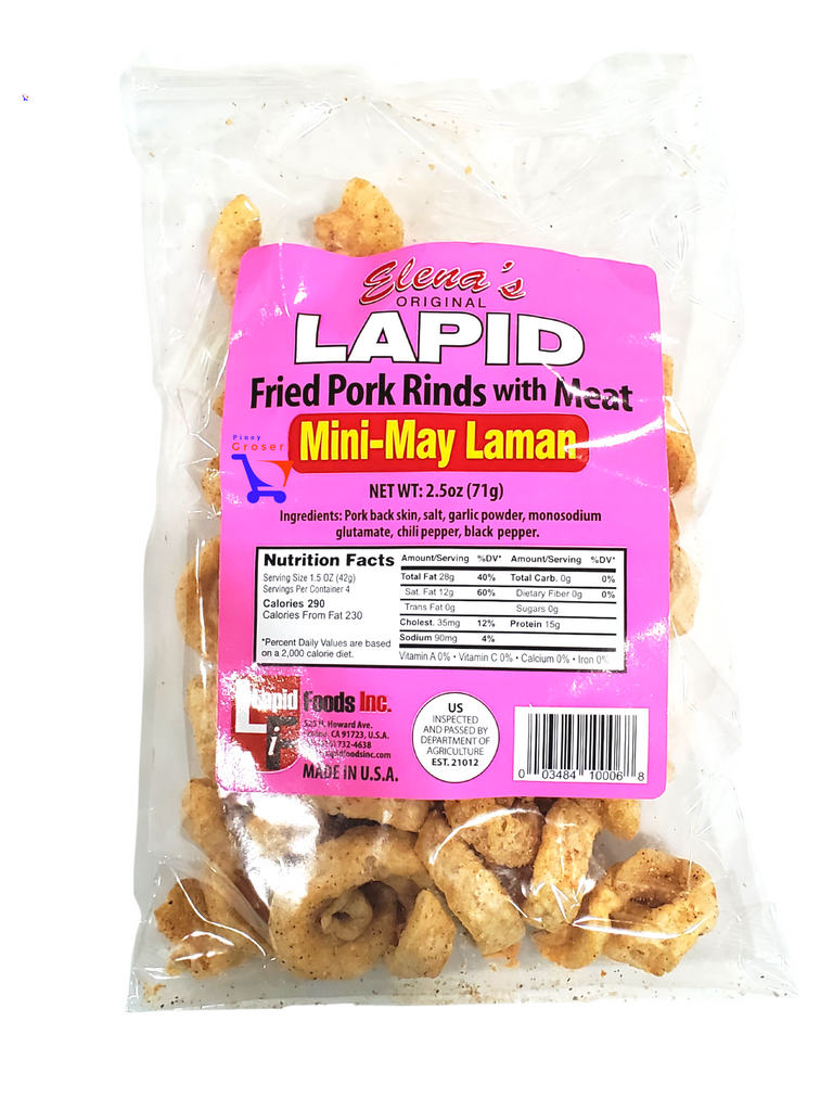 Elena's Lapid Chicharon MINI MAY LAMAN (PINK)2.5oz - Pinoy Groseri
