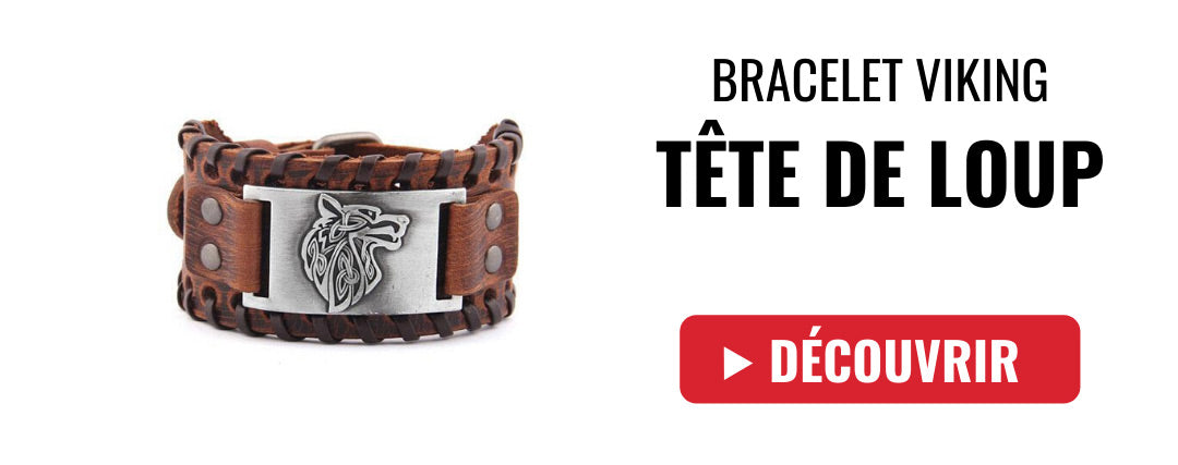 bracelet viking tete de loup