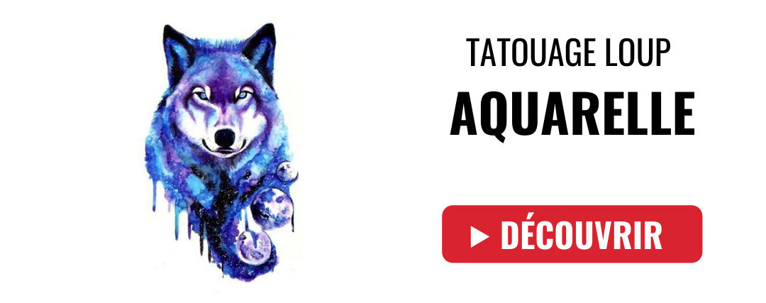 tatouage loup aquarelle 