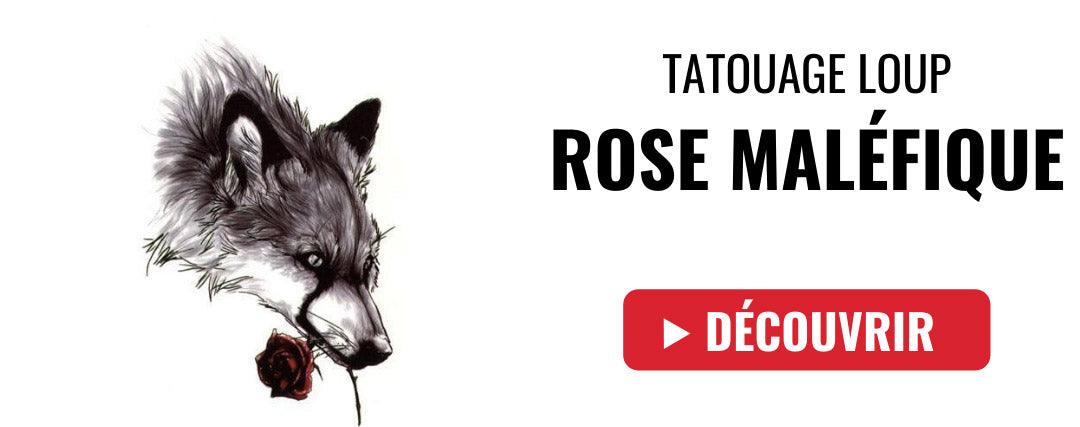 tatouage loup rose