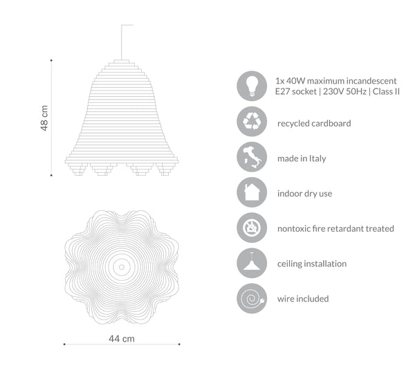 eetico | ITALIANA 44 pendant lamp. Sustainable design furniture made in Italy