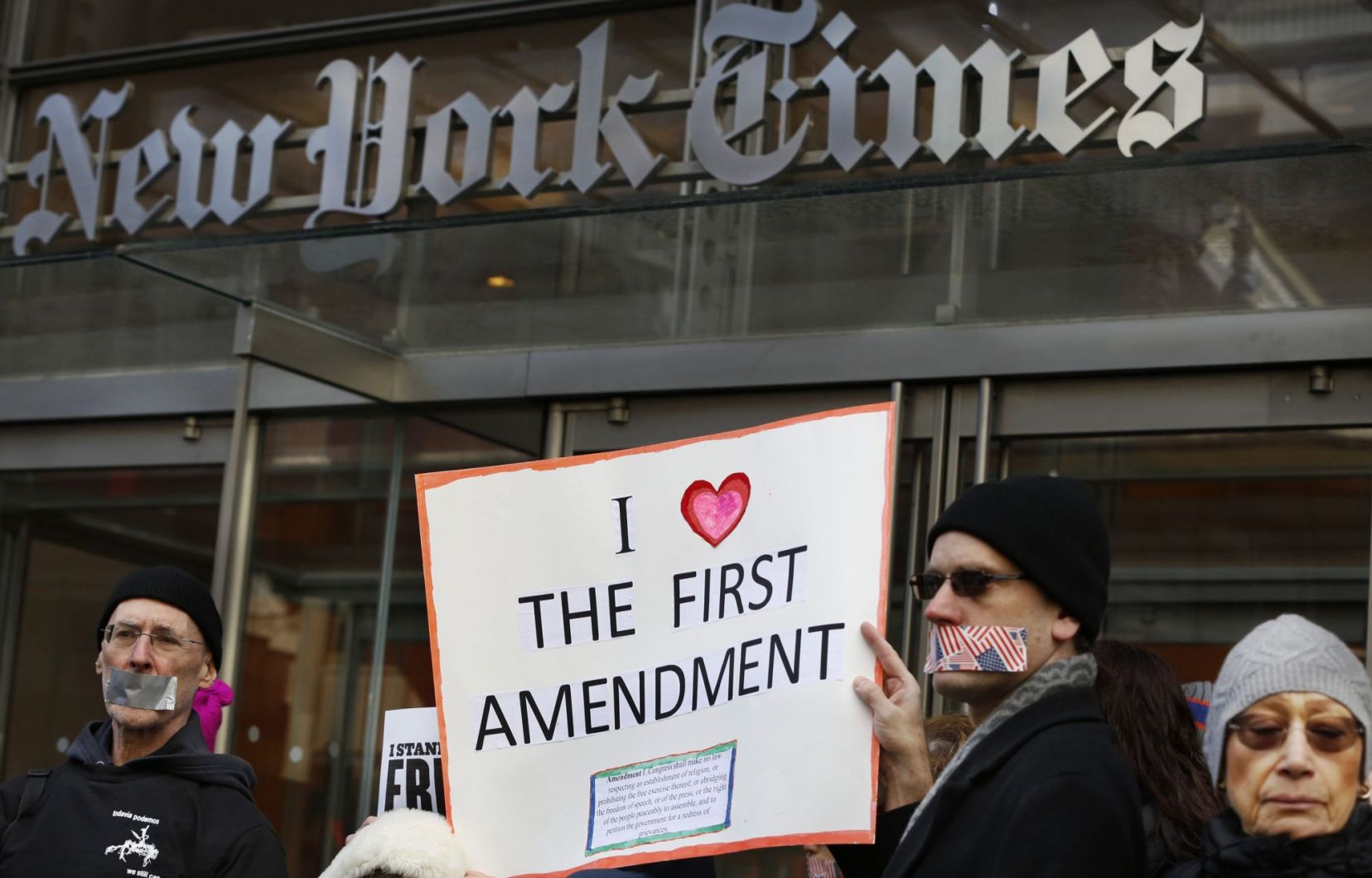 A few hundred people gathered on Sunday outside the offices of the New York Times to denounce Donald Trump's dealings with the media.  | Net Worth Space