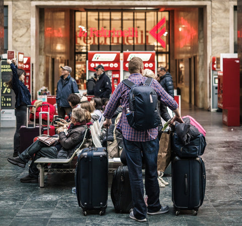 an overpacked guy