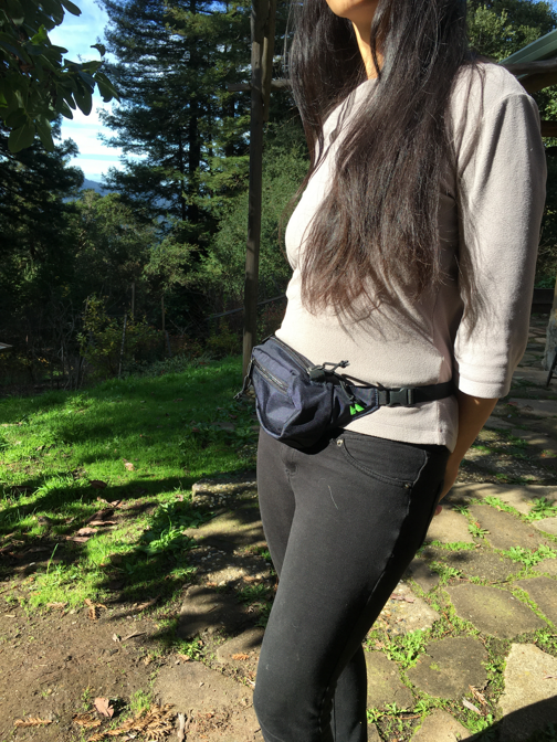 hip pack outside shirt