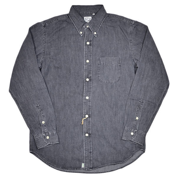 black denim button down shirt