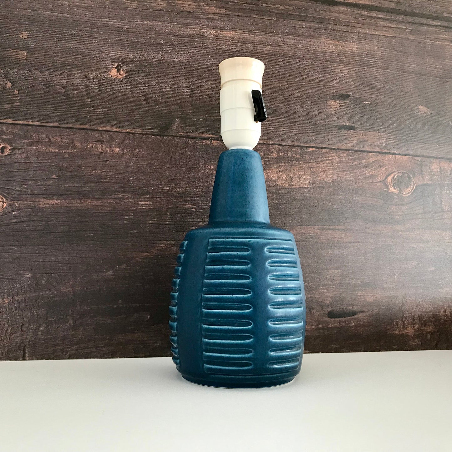 Soholm Pottery Petrol Blue Danish Ceramic Table Lamp Light 1012