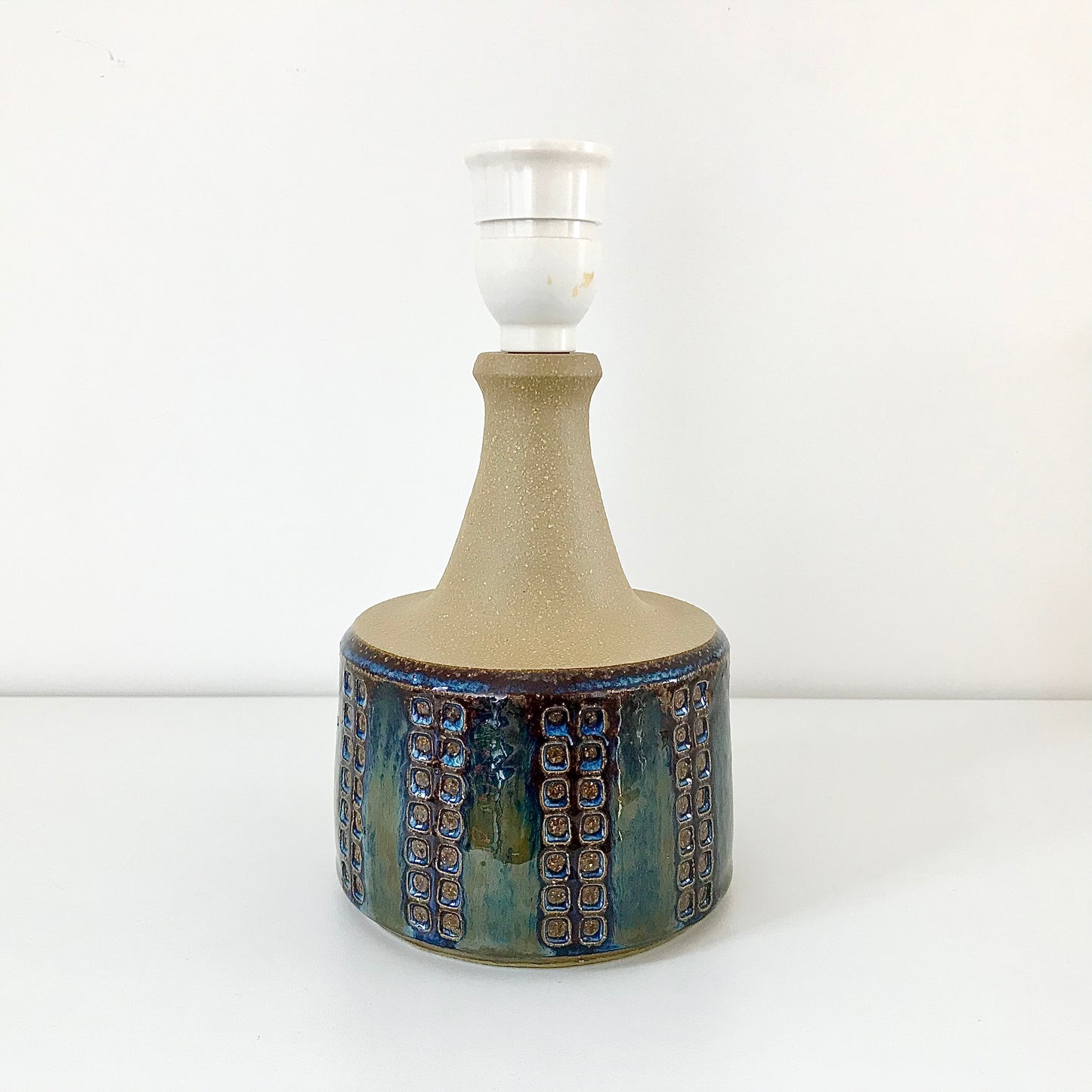 Soholm Pottery Danish Green Table Lamp 3033 Bedside Maria Philippi Vintage 1960s