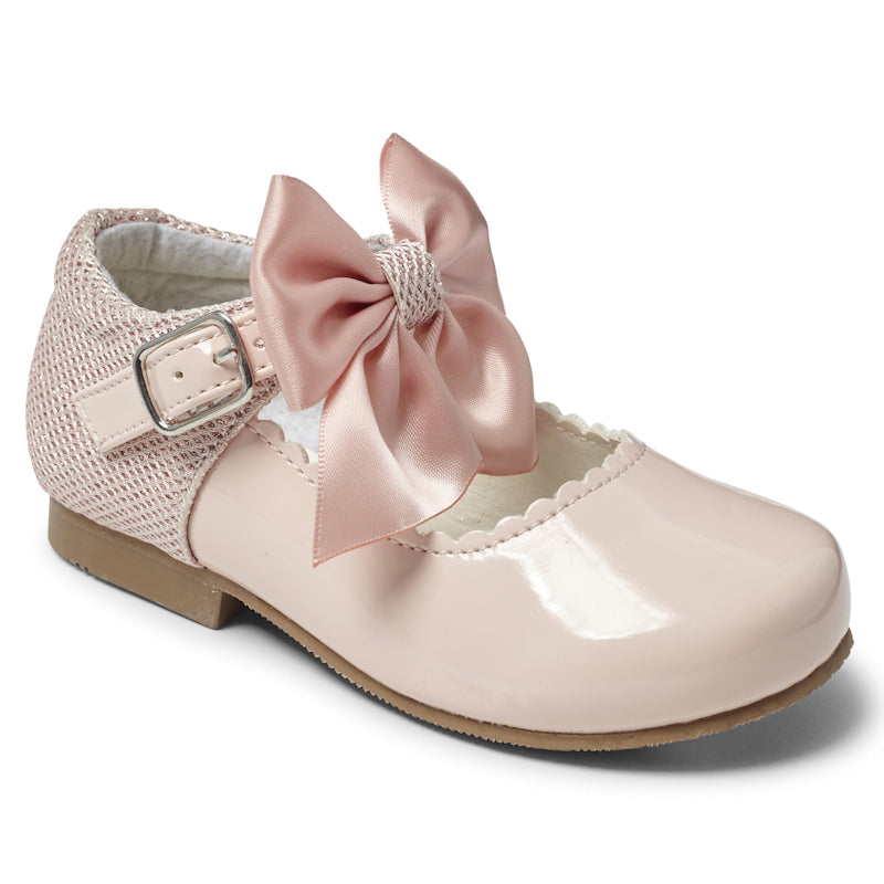 BABY GIRL HARD SOLED SPANISH SHOES WITH BOW 