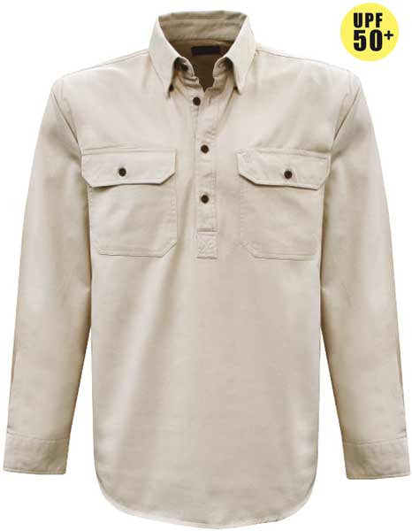 Thomas Cook Unisex Heavy Drill 1/2 Placket 2-Pocket L/S Shirt Classic Colours (TCP1120163)