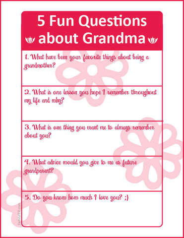Download free journaling prompts to ask Mom or Grandma on Mother's Day