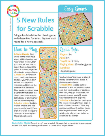 How to play Scrabble with five new rules