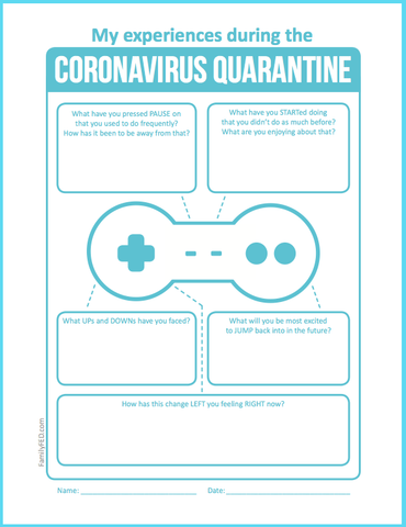 Printable coronavirus quarantine journaling prompts for gamers