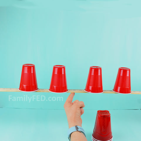 Play the Cups by the Yard boredom buster game by Family FED