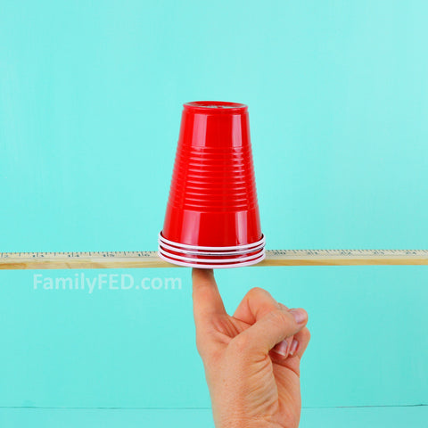Stack the cups inside each other.