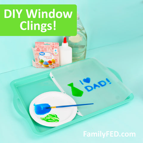 How to make DIY window clings for Dad or Grandpa as an easy Father's Day gift or daddy-and-me activity