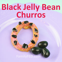 Black jelly bean churros